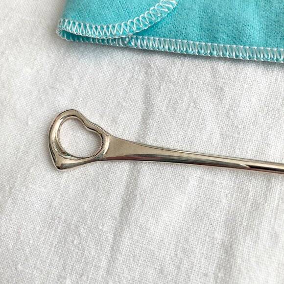 Tiffany & Co Elsa Peretti Open Heart Feeding Spoon Silver Baby's First Tiffany - Picture 2 of 4